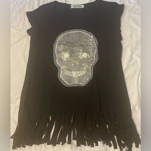 Mini black skull dress